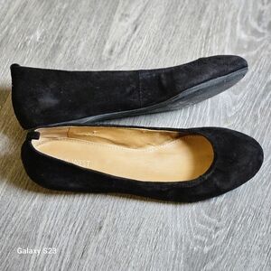 Nine West Black Suede Ballet Flats Womens 9